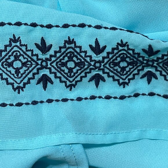 Charming Charlie Tunic Dress Blue Embroidered Size XL Extra Large Mini - Picture 4 of 8